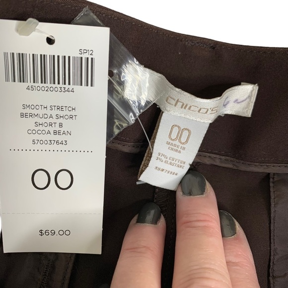 Chico’s Gorgeous Chocolate Brown “The Ultimate Short” Bermuda Short Length Sz 2 - Picture 9 of 12